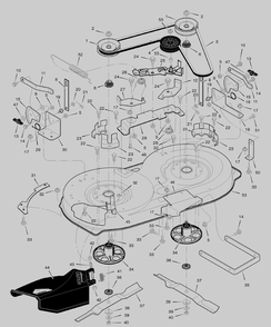 Mower Housing Diagram and Parts List for 38516X53C 2003 Briggs and Stratton Lawn Tractor